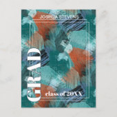 Titaanblauw Groen Abstracte Afstudeeraankondiging Briefkaart (Voorkant)