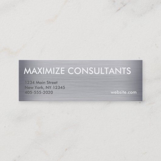 Titaanmetaaltextuur-minikaarten Mini Visitekaartje (Voorkant)