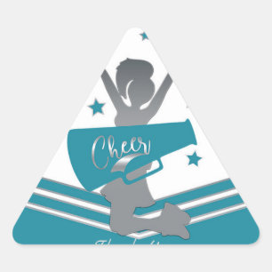 Titaanwit Zilveren Sterren Cheer Cheerleading Fees Sticker