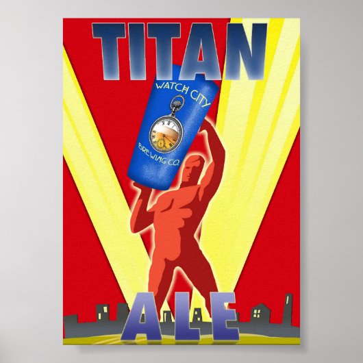 Titan Ale Art Deco Beer Poster (Voorkant)