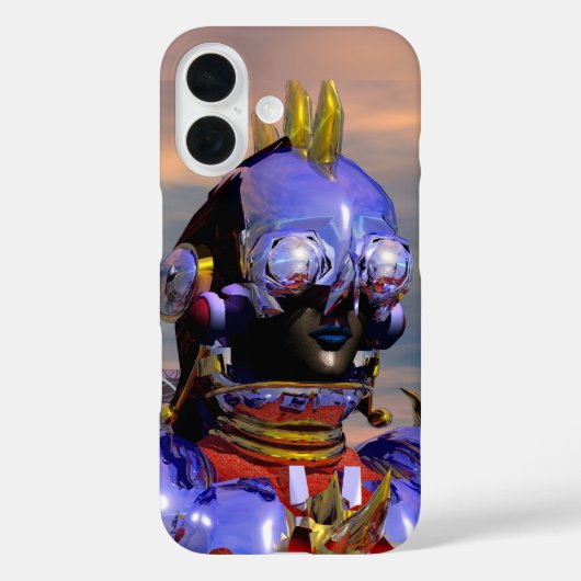 TITAN CYBORG PORTRAIT Blue Science Fiction, Scifi Case-Mate iPhone Case (Achterkant)