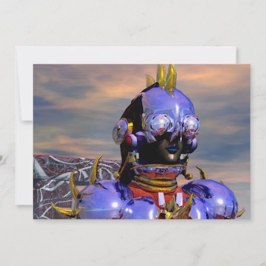 TITAN CYBORG PORTRAIT Blue Science Fiction,Scifi Kaart (Voorkant)