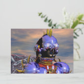 TITAN CYBORG PORTRAIT Blue Science Fiction,Scifi Kaart (Staand voorkant)