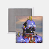 TITAN CYBORG PORTRAIT Blue Science Fiction,Scifi Magneet (Voorkant / Achterkant)