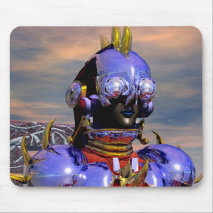 TITAN CYBORG PORTRAIT Blue Science Fiction,Scifi Muismat
