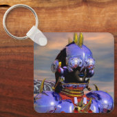 TITAN CYBORG PORTRAIT Blue Science Fiction,Scifi Sleutelhanger (Voorkant)