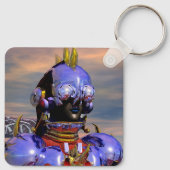 TITAN CYBORG PORTRAIT Blue Science Fiction,Scifi Sleutelhanger (Achterkant)