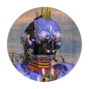TITAN CYBORG PORTRAIT Blue Science Fiction,Scifi Snijplank