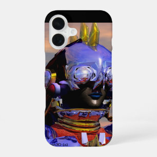 TITAN CYBORG PORTRET Blauwe Sciencefiction ,Scifi iPhone 16 Hoesje