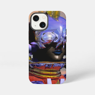 TITAN CYBORG PORTRET Blauwe Sciencefiction ,Scifi iPhone 13 Mini Hoesje