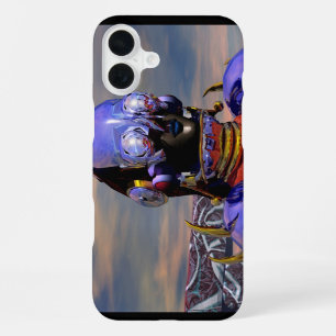 TITAN CYBORG PORTRET Blauwe Sciencefiction ,Scifi iPhone 16 Plus Hoesje