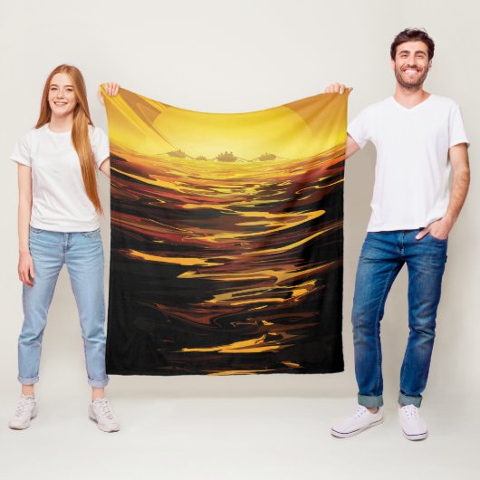 Titan grootste maan van de planeet Saturnus Fleece Deken (In situ)