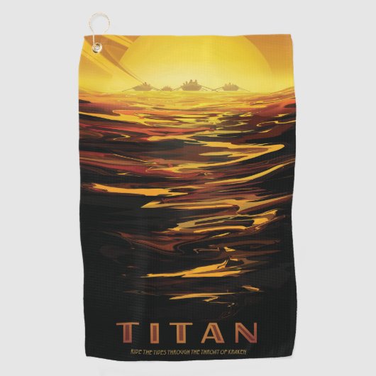 Titan grootste maan van de planeet Saturnus Golfhanddoek (Voorkant)