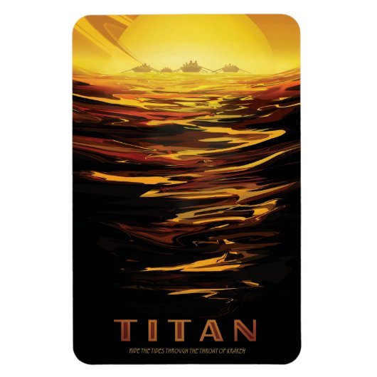 Titan grootste maan van de planeet Saturnus Magneet (Verticaal)