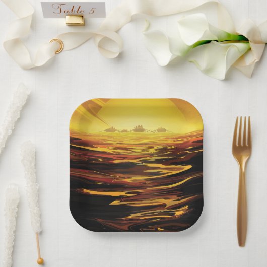 Titan grootste maan van de planeet Saturnus Papieren Bordje (Huwelijk)