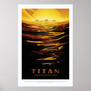 Titan grootste maan van de planeet Saturnus Poster