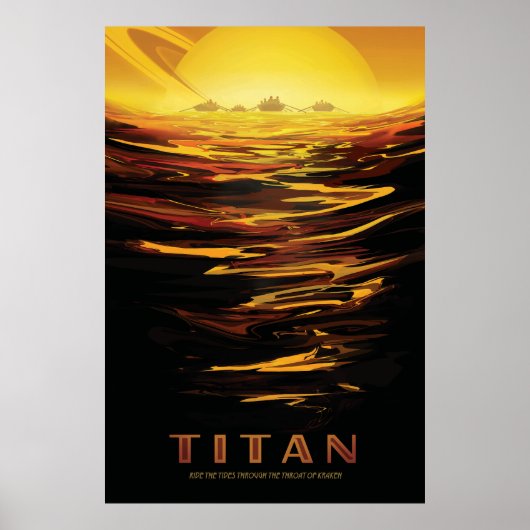 Titan grootste maan van de planeet Saturnus Poster (Voorkant)