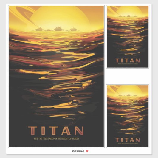 Titan grootste maan van de planeet Saturnus Sticker (Vel)