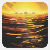 Titan grootste maan van de planeet Saturnus Vierkante Sticker (Voorkant)