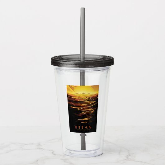 Titan grootste maan van planeet Saturnus Acryl Drinkbeker (Voorkant)
