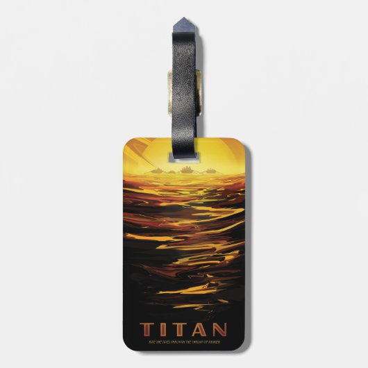 Titan grootste maan van planeet Saturnus Bagagelabel (Achterkant verticaal)