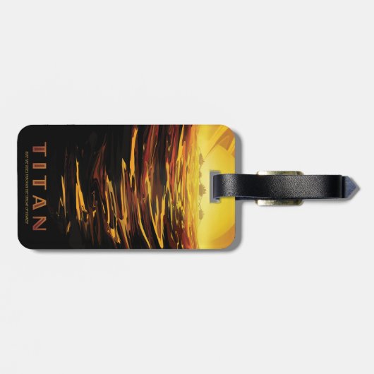 Titan grootste maan van planeet Saturnus Bagagelabel (Achterkant horizontaal)