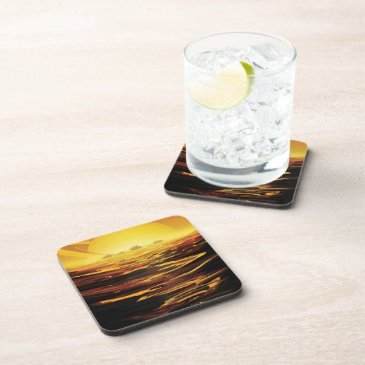 Titan grootste maan van planeet Saturnus Bier Onderzetter (Rechterzijde)