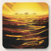 Titan grootste maan van planeet Saturnus Bier Onderzetter (Voorkant)