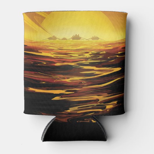 Titan grootste maan van planeet Saturnus Blikjeskoeler (Voorkant)