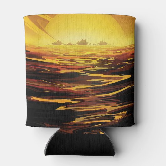 Titan grootste maan van planeet Saturnus Blikjeskoeler (Achterkant)