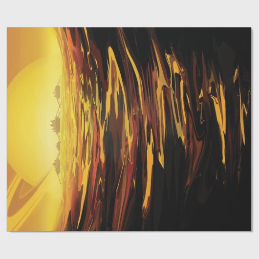 Titan grootste maan van planeet Saturnus Cadeaupapier (Vlak)