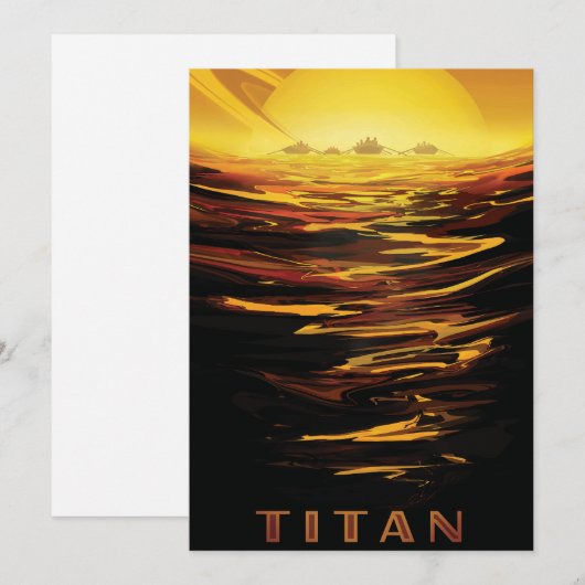 Titan grootste maan van planeet Saturnus Feestdagenkaart (Voorkant / Achterkant)