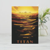 Titan grootste maan van planeet Saturnus Feestdagenkaart (Staand voorkant)