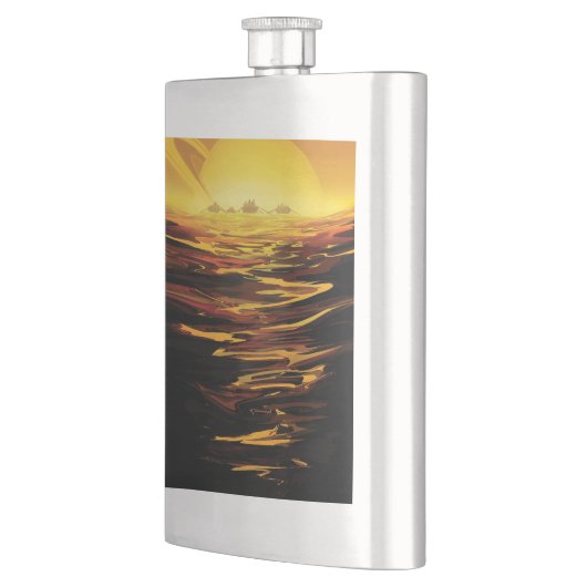 Titan grootste maan van planeet Saturnus Flacon (Links)