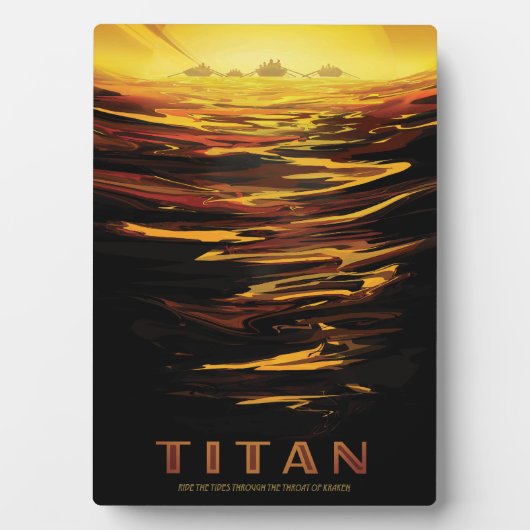 Titan grootste maan van planeet Saturnus Fotoplaat (voorkant)