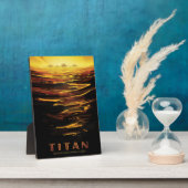 Titan grootste maan van planeet Saturnus Fotoplaat (Zijkant)