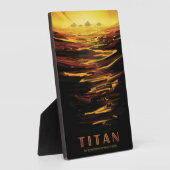 Titan grootste maan van planeet Saturnus Fotoplaat (Zijkant)