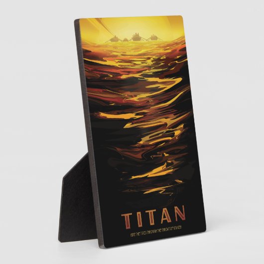 Titan grootste maan van planeet Saturnus Fotoplaat (Zijkant)