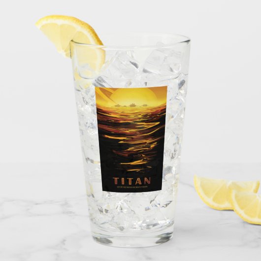 Titan grootste maan van planeet Saturnus Glas (Voorkant ijs)