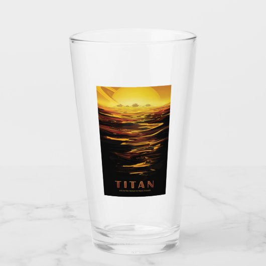 Titan grootste maan van planeet Saturnus Glas (Voorkant)