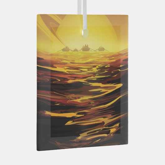 Titan grootste maan van planeet Saturnus Glas Ornament (Voorkant Rechts)