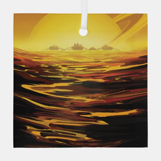 Titan grootste maan van planeet Saturnus Glas Ornament (Achterkant)