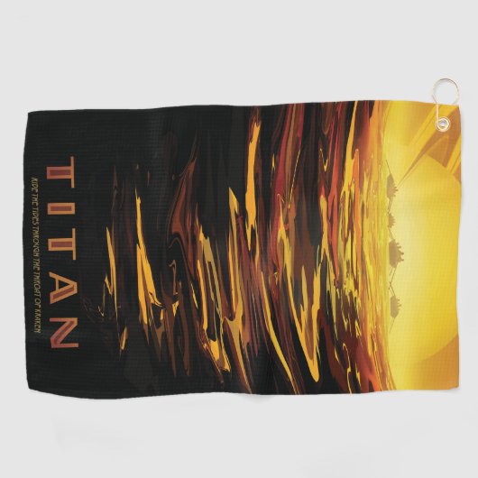 Titan grootste maan van planeet Saturnus Golfhanddoek (Horizontaal)