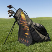 Titan grootste maan van planeet Saturnus Golfhanddoek (Groen)