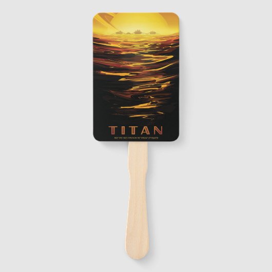 Titan grootste maan van planeet Saturnus Handwaaier (Voorkant)