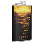 Titan grootste maan van planeet Saturnus Heupfles (Rechts)