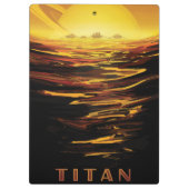 Titan grootste maan van planeet Saturnus Klembord (Achterkant)