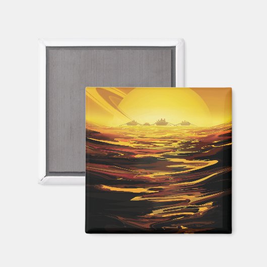 Titan grootste maan van planeet Saturnus Magneet (Voorkant / Achterkant)