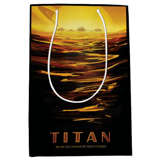 Titan grootste maan van planeet Saturnus Medium Cadeauzakje (Voorkant)