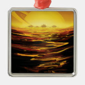 Titan grootste maan van planeet Saturnus Metalen Ornament (Voorkant)